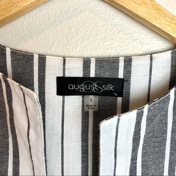 August Silk Gray/White Striped Jacket Small - Picture 4 of 7